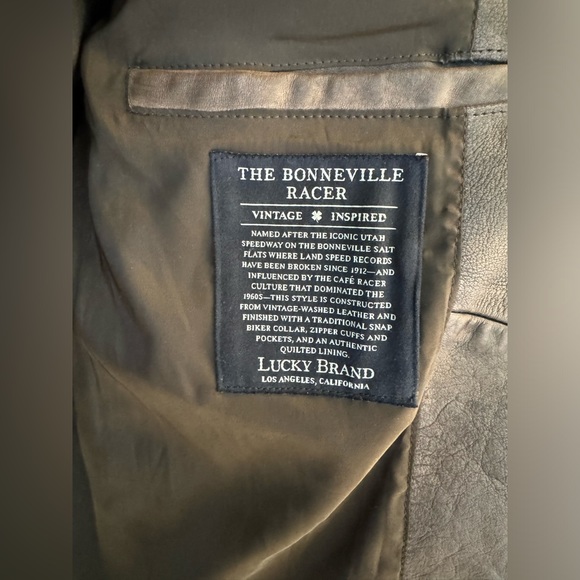 EUC • Lucky Brand • Washed Leather Bonneville Jacket • Dark Brown • Medium - Picture 8 of 9